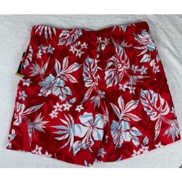 NWT Speedo Swim Shorts Mens 2XL Red Floral 18" Outseam Mesh Liner Stretch - Picture 3 of 4